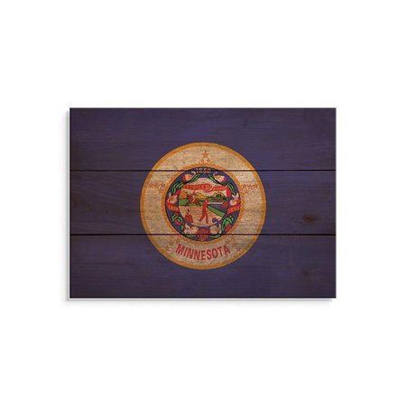 WILE E. WOOD 15 x 11 in. Minnesota State Flag Wood Art FLMN-1511